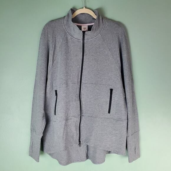 Cabi Womens Gray Pivot Jacket Front Double Zip Comfort Stretch Athletic Size XL - Picture 1 of 6
